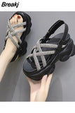 Sandals Comfort Shoes for Women Muffins shoe Clogs With Heel Suit Female Beige New Sports Flat Thick Girls Black Fashion