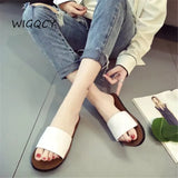 toe home flat slippers women 2019 new summer shoes woman Concise Fashion White Simple Slip Indoor Casual ladies