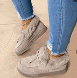 Boots Women 2025 Winter Round Head Thick Soles Plus Velvet Warm Cotton Shoes Women's Seam Bag Shoes Snow Boots Beans
