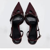 Breakj And Summer 2025 New Products Baotou Sandals Women's Pointed Buckle Simple High-Heeled Shoes Wearing Buckle Fashion Wedding