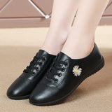 Breakj White Shoes Women In Spring 2023 New Embroidered Small Daisions Red Flat Heel Student Shoes Casual Sports Breathable Women's