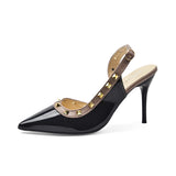 Breakj Fashion Sexy High-Heeled Sandals Shallow Tip Rivet Temperament Sandals French Design
