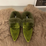 Women Thick Fur Winter Slippers Warm Shoes Slippers Platform Heels Casual Cotton Home Slides Boots 2023 New Plush Women