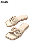 Size 34-40 2023 Za Womens Slippers Elegant Flats Sandals Woman Casual Flat Shoes Ladies Comfort Home Slides