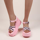 Platform Women Sandals Gothic Lolita Kawaii Girls Luxury Trend Rock Casual Beach Flats Pink Black Free Shipping 2023