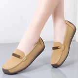 Breakj Single Shoes 2025 Spring And Summer Kraft Bean Shoes Frosted Lazy One Foot Pedal Soft Base Large Mother