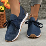 Breathable Mesh Flats Shoes Women 2024 Casual Lace Up Platform Sneakers Woman Non Slip Thick Soled Walking Shoes
