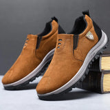 Men's Slip-on Shoes Breathable Casual Sports Shoes Outdoor Hiking Shoes Walking Shoes for Men Hand Stitching Mesh