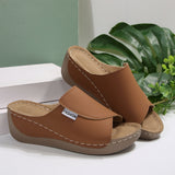 Breakj Thick-Bottomed Casual Slippers Women 2025 New Word Drag Simple Fashion Fish Mouth Slope And Lady Cold