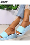 Wedges Slippers for Women 2023 Summer Chunky Platform Wedge Heels Sandals Woman Light Thick Sole Beach Shoes
