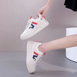 Breakj Small White Shoes Women's New Color Thick-Soled Front Lace-Pandeed Shoes For Women's Shoes In The Autumn And Winter