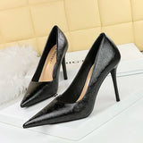 Breakj Vintage Fashion Women's Shoes Banquet High Heels Spring And Autumn Heels With High Heels Shallow Pointed Single