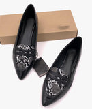 pattern/leopard pointed toe women flats single shoes British slip on lazy soft leather casual loafers brand designer