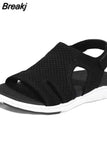Summer Women Flats Crystal Stretch Orthopedic Sandals Open Toe Beach Shoes Footwear Casual Ladies Sandalias