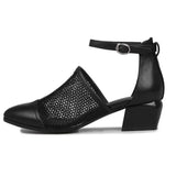 2023 Brand New size 34-40 Genuine Leather Black Women Shoes Woman Sandals Nature Cow Leather Black Party
