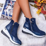 Winter Snow Boots Women Winter Shoes Zip Warm Plush for Cold Winter Fashion Women's Boots Sweet Ladies Brand Ankle