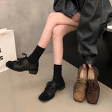 Breakj Thick Bottom Side Head With Lefu Shoes Women's Shoes 2025 New Autumn And Winter Fashion Temperament Single