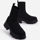 Women Boots White Platform Boots For Winter Autumn Botas Femininas Socks Ankle Boots Platform Shoes Women Heels Botines