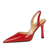 Breakj Simple Summer High Heels Shallow Pointed Hollow Back Empty Tripping Strip A Word Sandal High