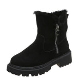 Breakj Boots 2023 Winter New Velvet Women's Shoes Warm Boots Cotton Shoes Large Size Women's