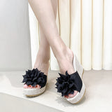 And Slippers Women 2025 Summer Large-Size Flowers Wearing A Thick-Bottom Korean Version Of Fish Mouth Cold
