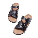 New Summer Men Cork Slipper Beach Shoe Casual PU Leather Male Outdoor