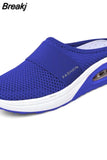 Women Walking Shoes Air Cushion Slip-On Orthopedic Diabetic Ladies Platform Mules Mesh Lightweight Slipper Wedge Female