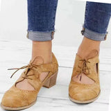 Breakj Spring And Summer New Thick Heel High Fashion Single Shoes 42 Large Size Lace Hollow Carved Women's