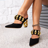 Breakj High-Heeled Sandals Alien High Heel Gold Buckle Party After The Stylish Comfortable Simple Sandals