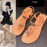 Flat Women's Summer Sandals Flip Flops Bohemian Flat Beach Shoes Female Casual Shoe for Women Woman Espadrilles 41