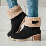 Breakj Large-Size Boots Children Coarse And Lamb Hairy Cotton Snow Boots Two Wearing Warm Women's