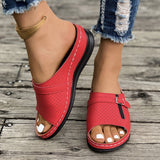 Asia Large-Size Thick Bottom Hollow One-Word Slippers Female Dew Car Sewing Slope And Beach Cool Slippers