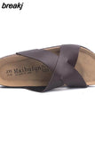 2023 Summer Cross Cork Slipper New Fashion Women Casual Beach Slip on Outside Non-slip Slides