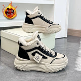 Breakj Boots Female 2024 Winter New Thickened And Velvet Dad Shoes Casual Warm Versatile Hip Thick Bottom Cotton Shoes