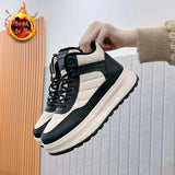 Breakj Plus Velvet High Top Small White Shoes Female 2024 Winter Korean Version Versatile Student Shoes Warm Casual Shoes Female