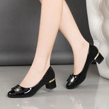 Temperament Ladies Heeled Shoes Office Square Heel Pumps Women's High Heels Dress Plus Size Chunky Heel Shoes for