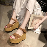 Sandals Women Summer Fashion Casual Wedge Open Toe Platforms Peep Toe Sandals High Heel Shoes Drop
