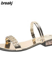 Women Sandals Bling Pumps Shoes Comfort Ladies Woman Sandale Gold Silver High Heels Female Footwear Slip On Sandals
