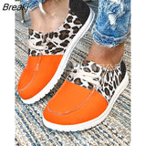 Summer Women Vulcanized Shoes Canvas Slip on Loafers Female Flat Shoes Fashion Ladies Walking Shoe Leopard Casual
