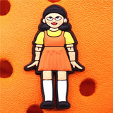 Sale 1pcs Squid Game Croc Charms Buckle 33 Popular Korean Dramas PVC Shoe Decorations Accessories fit jibz Xmas Gifts