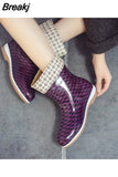 High Top Waterproof Mid Calf Boots Women Rain Shoes Spring/autumn PVC Fashion Non-slip Women's Rain Boots Water
