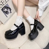 Fashion White Platform Pumps for Women Super High Heels Buckle Strap Shoes Woman Goth Thick Heeled Party Shoes