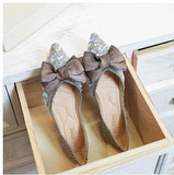 women pointed toe colorful glitter ballet flats pearl beading bowknot moccasins ladies designer crystal flat shoes comfy