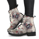 Breakj Large Leather Face Martin Boots Women's Gothic Print English Leather Boots Wish Work Clothes Battle