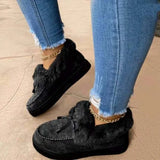 Boots Women 2025 Winter Round Head Thick Soles Plus Velvet Warm Cotton Shoes Women's Seam Bag Shoes Snow Boots Beans