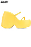 Dropship Brand New 2023 Summer Chunky Platform Wedges Women Slipper Mules Shoes Comfy Fashion Woman Shoes