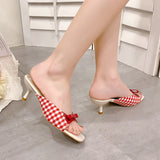 Breakj Cool Slippers 2025 Summer Toe A Word High-Height Cool Slippers Square Head French Style Wear Fine And