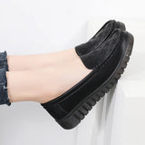 Breakj And Autumn New Bean Shoes For Women In Middle-Aged And Elderly Casual Flat-Soled Single-Shoe One-Legged Women's Comfortable Anti-Slip Mother