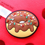 Red Bear PVC Shoe Charms Accessories Ice Cream Chocolate Donut Racing Shoe Buckle Decorations fit Kids X-mas Party Gifts