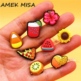 1pcs Chrysanthemum PVC Shoe Buckle Decorations Cute Watermelon Drink Sandal Accessories for Croc Jibz Kids Party